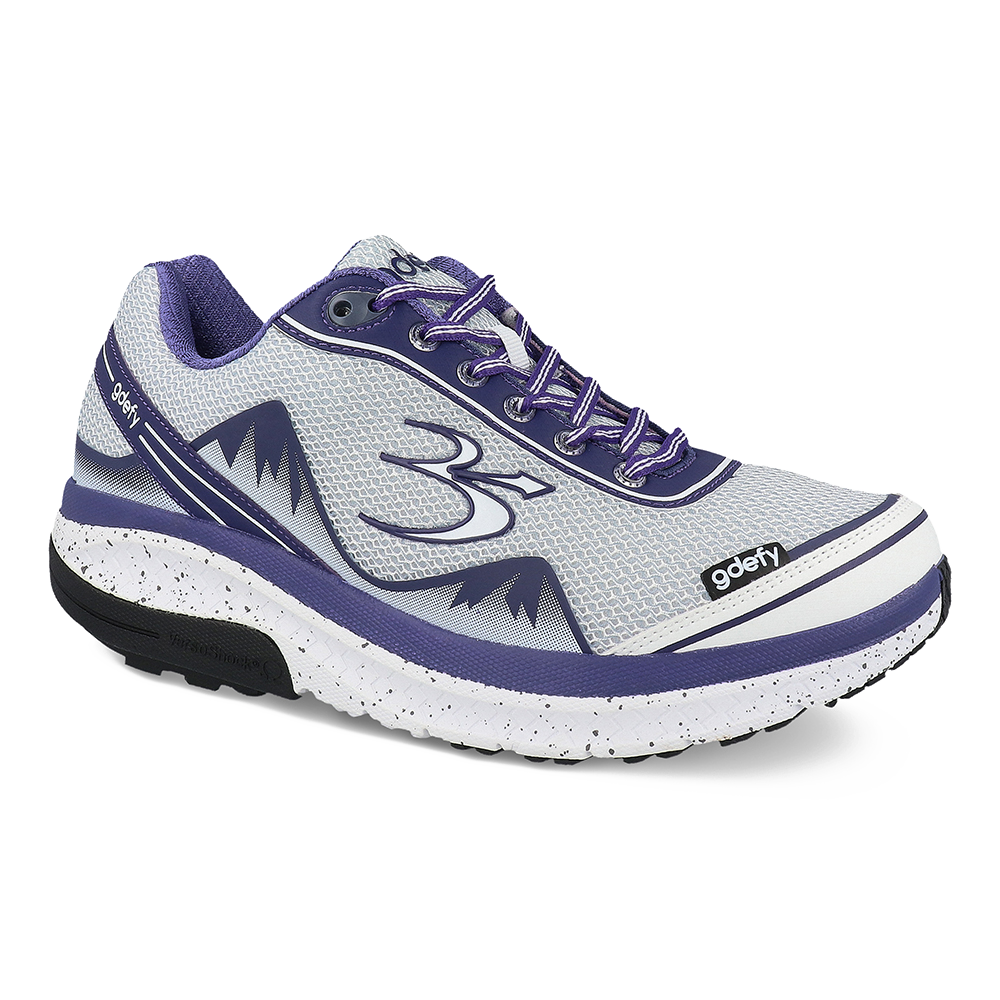 Re-Defy Women's Mightywalk Athletic Shoes White Purple - YB9024FWP