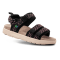 Re-Defy Women's Cafe Sandals Black Pink - YB7214FP