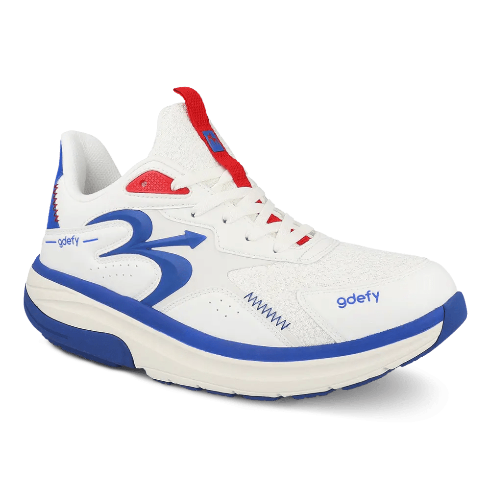 Re-Defy Men's Energiya Athletic Shoes White Blue Red - YB9037MWU