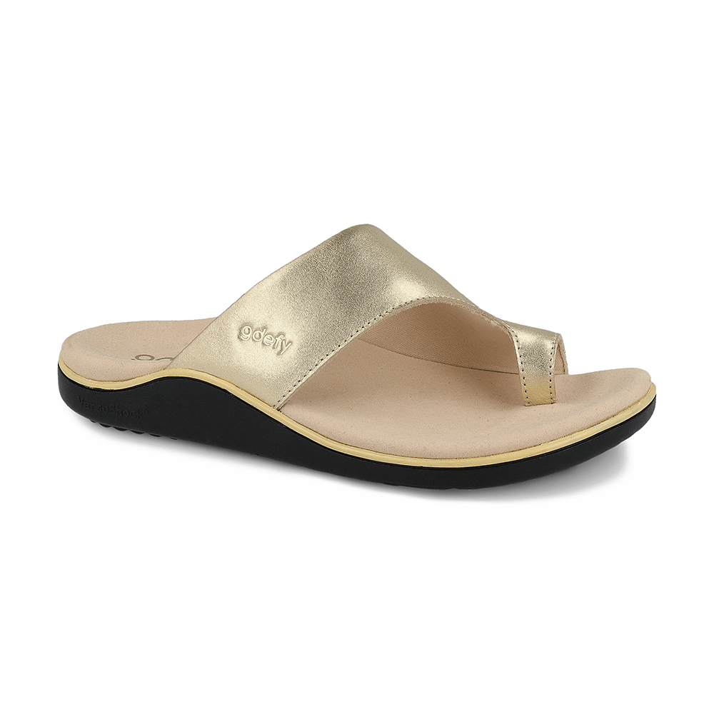 Re-Defy Women's Etztal Leather Sandals Gold - YB7221FG