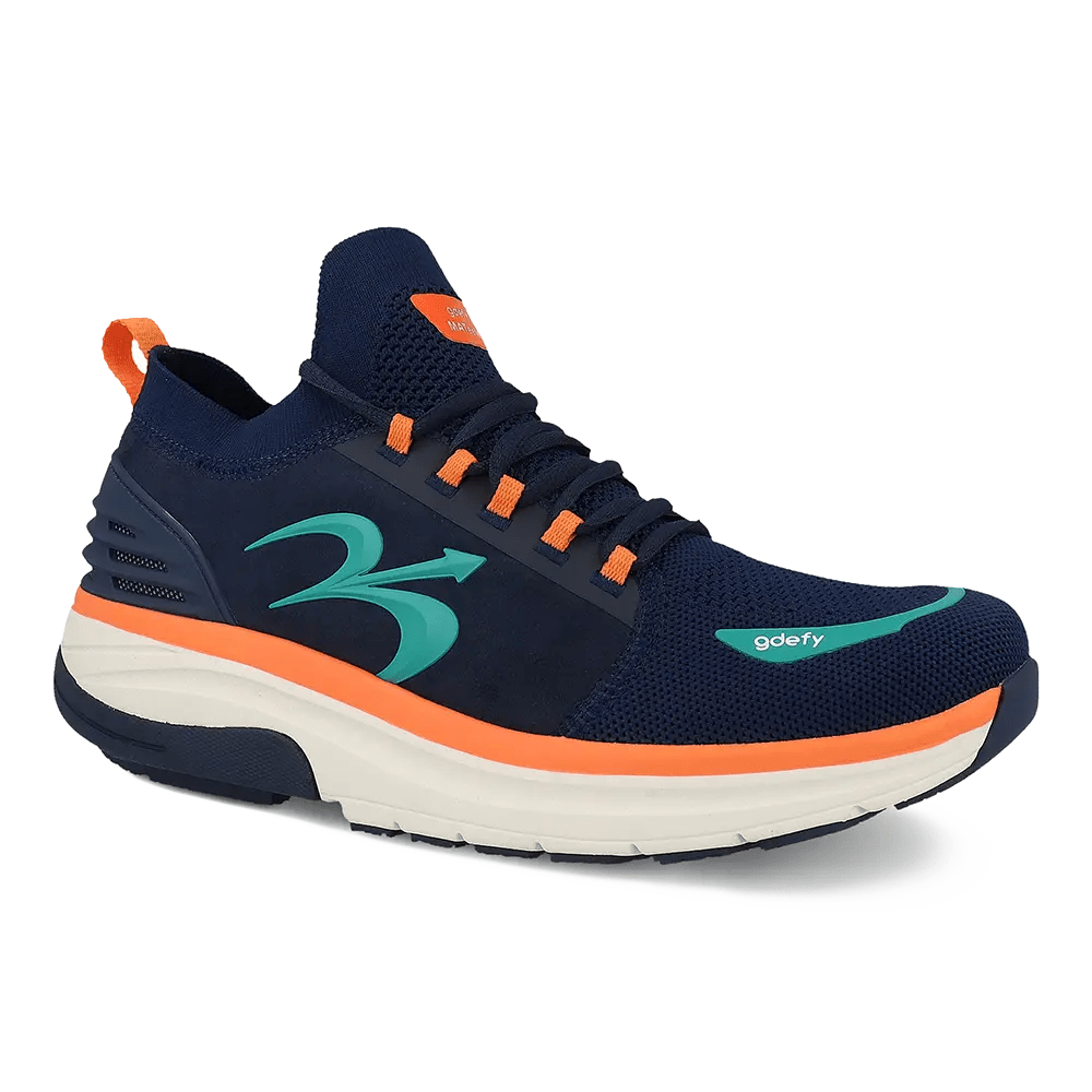Re-Defy Men's Mateem Athletic Shoes Navy Orange - YB9036MNO