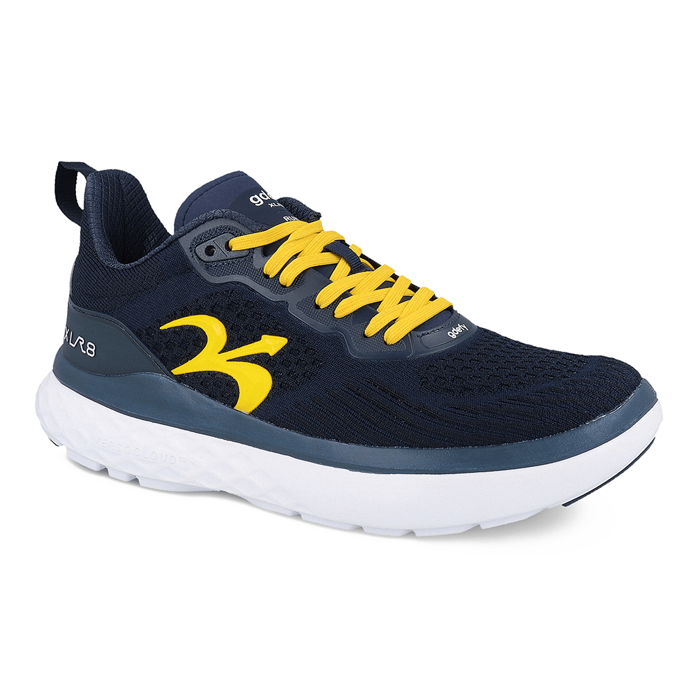 Re-Defy Men's XLR8 Athletic Shoes Navy Yellow - YB9034MUY